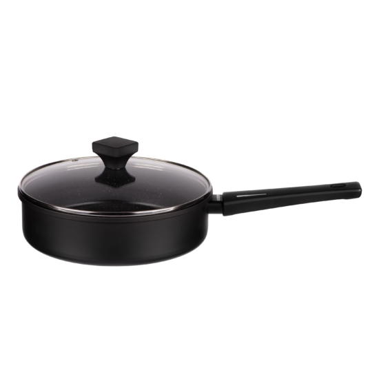 Ardesto Open Deep Frypan with lid Gemini Gourmet Andria, 24cm, aluminium, black