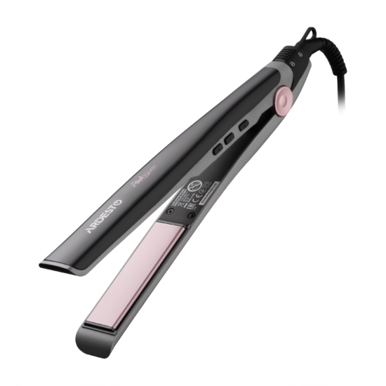 Ardesto Hair straightener Pink Touch, 32W, 110-200C, ceramics, gray+pink
