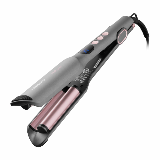 Плойка для завивки волос Ardesto Pink Touch, 55Вт, 100-200C, керамика, серый+розовий
