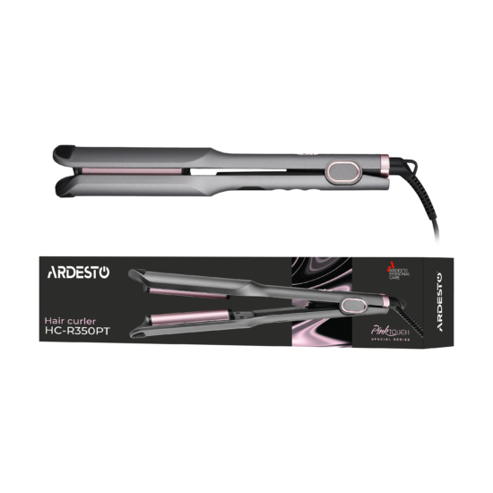 Плойка для завивки волос Ardesto Pink Touch, 55Вт, 100-200C, керамика, серый+розовий