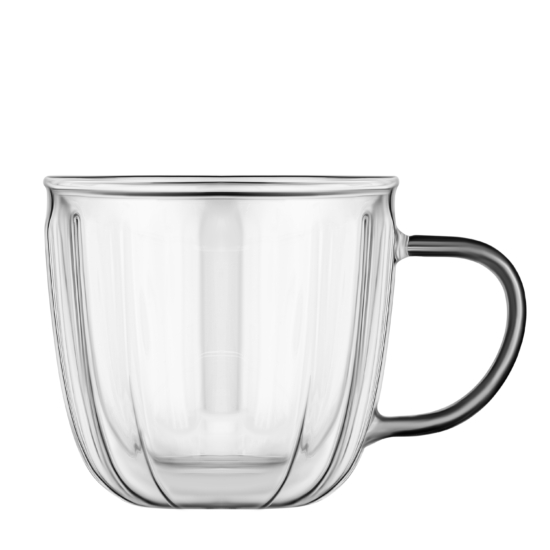 Ardesto Double wall mug set with handles 450ml, 2pcs, borosilicate glass, transparent