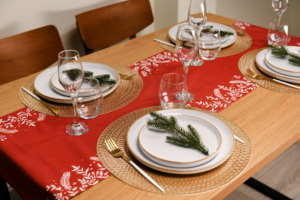 Раннер Ardesto Christmas Happy Holidays, 40х140см, 90% полиэстер, 10% хлопок, красный