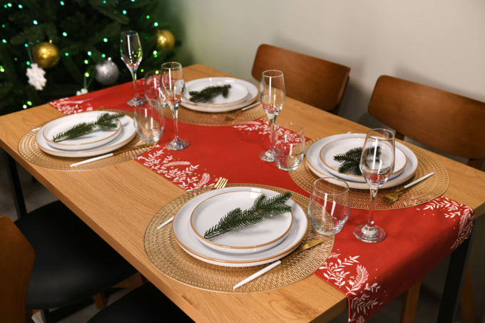Раннер Ardesto Christmas Happy Holidays, 40х140см, 90% полиэстер, 10% хлопок, красный