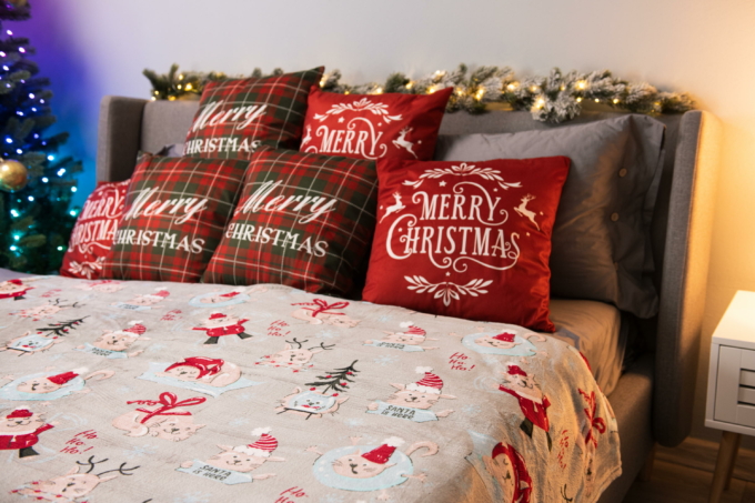 Плед Ardesto Christmas Flannel 160х200см, 100% поліестер, різдвяні котики