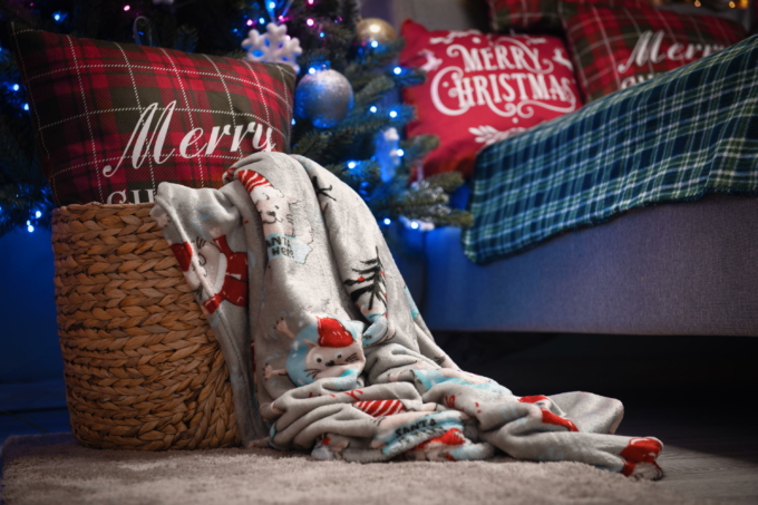 Плед Ardesto Christmas Flannel 160х200см, 100% поліестер, різдвяні котики