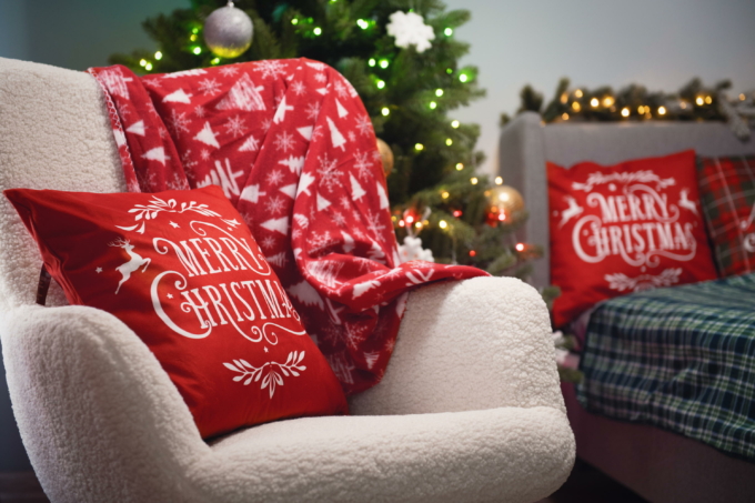 Ardesto Christmas Fleece blanket 130x160cm, 100% polyester, snow flake tree