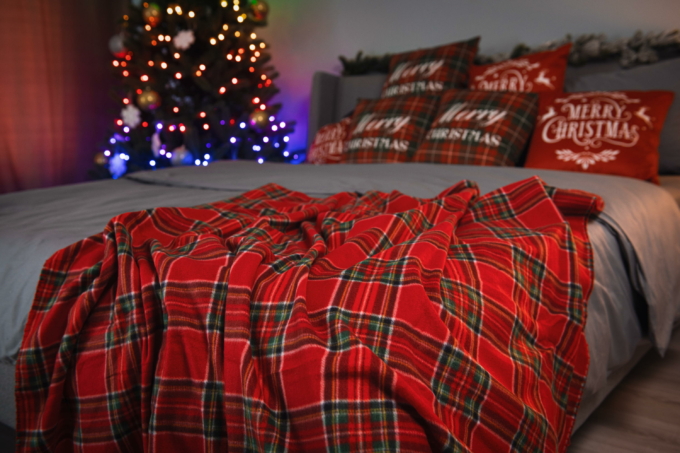 Плед Ardesto Christmas Fleece 130×160см, 100% поліестер, клітинка, червоний
