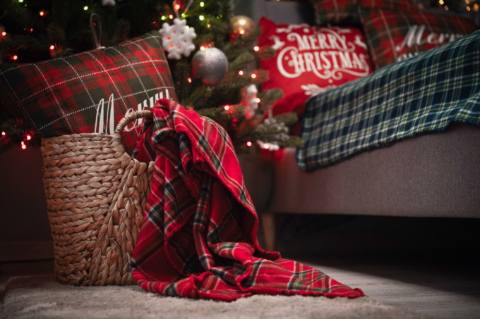 Плед Ardesto Christmas Fleece 130×160см, 100% поліестер, клітинка, червоний