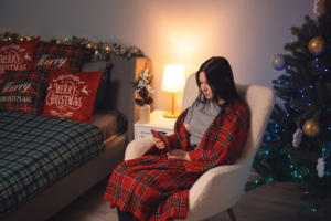 Плед Ardesto Christmas Fleece 130×160см, 100% поліестер, клітинка, червоний