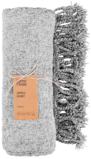 Плед Ardesto Chenille 140х190см, 100% поліестер, сірий світлий
