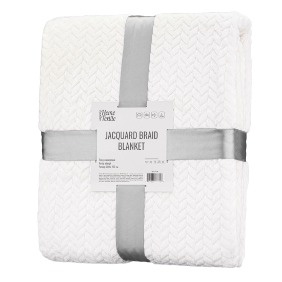 Плед Ardesto Jacquard Braid 200х220см, 100% полиэстер, айвори