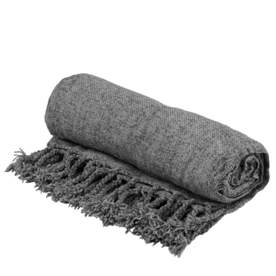 Плед Ardesto Chenille 140х190см, 100% полиэстер, серый темный