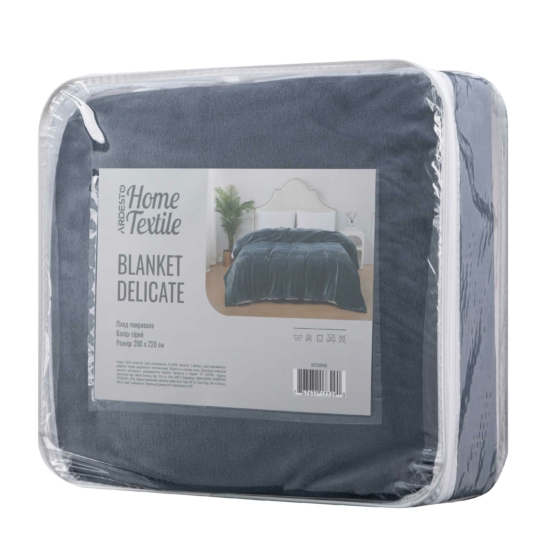 Ardesto Delicate blanket 200х220cm, 100% polyester, grey