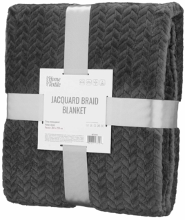 Плед Ardesto Jacquard Braid 200х220см, 100% полиэстер, серый