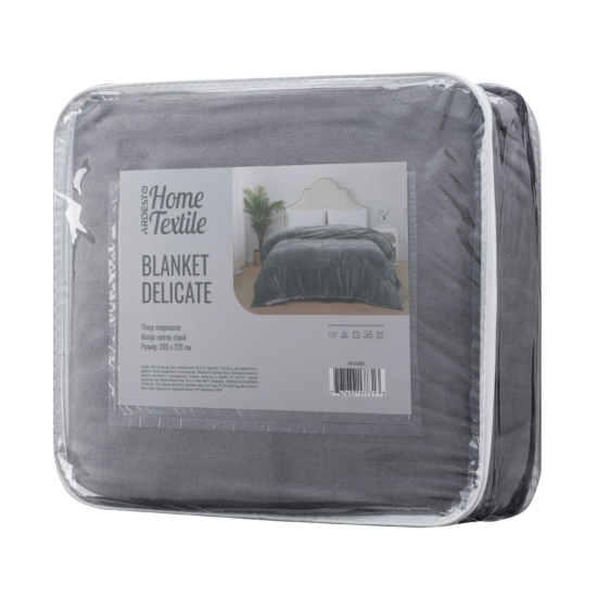 Ardesto Delicate blanket 200х220cm, 100% polyester, light grey