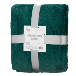 Плед Ardesto Jacquard Braid 160х200см, 100% поліестер, смарагдовий