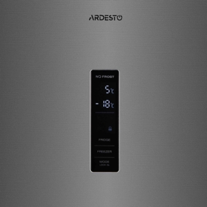 Ref ARDESTO with bottom freezer, 184×60х66.5, ref-218L, freez.-97L, 2doors, А+, NF, fresh zone, inox