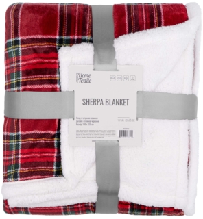Плед Ardesto Sherpa 160х200см, 100% поліестер, клітинка, червоний