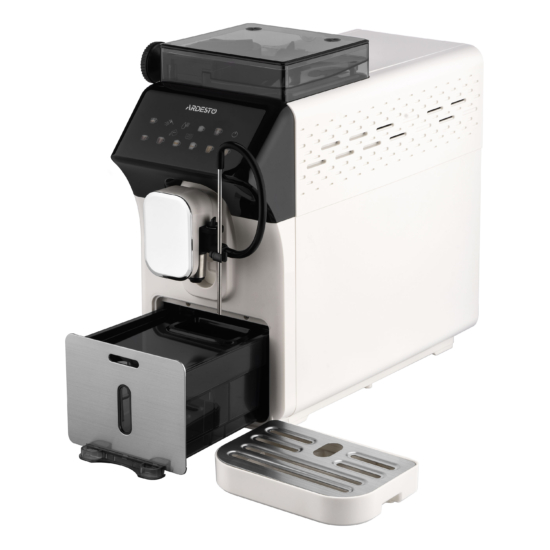 Кавомашина ARDESTO, 2л, зерно, автомат.капуч, дисплей, авторецептів -9, біло-чорний