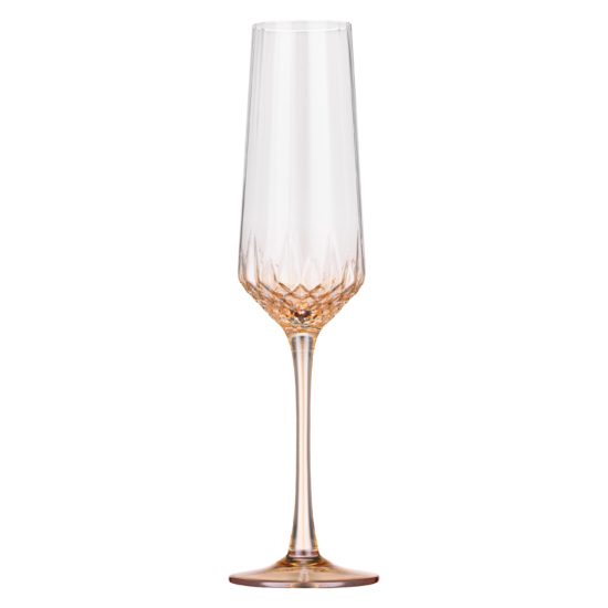 Ardesto Champagne glasses set Black Mars Favola 220ml, 2pcs, glass, transparent-golden