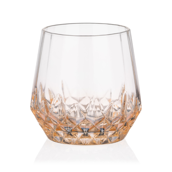 Набор стаканов низких Ardesto Black Mars Favola 370мл, 2шт, стекло, прозрачно-золотистый