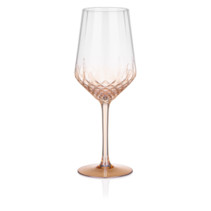 Ardesto Wine glasses set Black Mars Favola 460ml, 2pcs, glass, transparent-golden