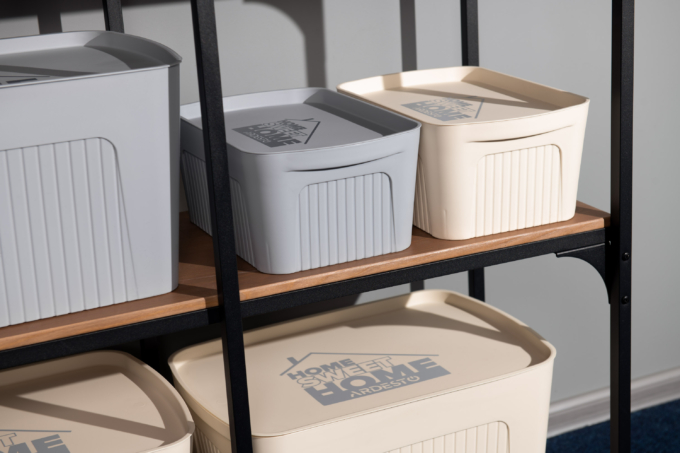 Ящик з кришкою для зберігання ARDESTO 45.5х31х14см, 13л, пластик PP, сірий