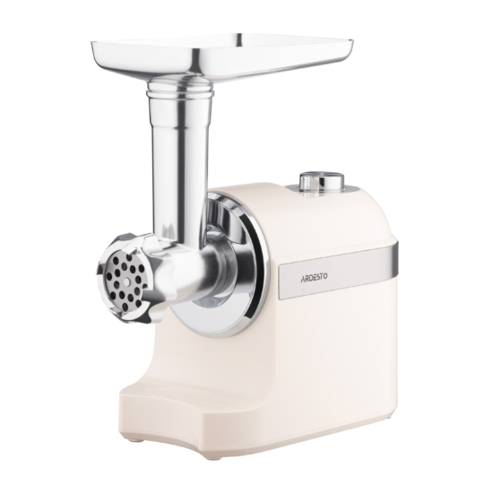 Ardesto meat grinder, 1800W, 2kg/min, 3 cutting plates, sausages nozzle, plastik, beigе-silver