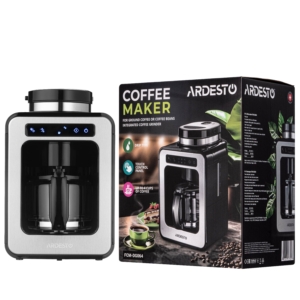 Кавоварка Ardesto Steel Collection крапельна 0.5л, зерно + мелена, дисплей, сріблясто-чорний