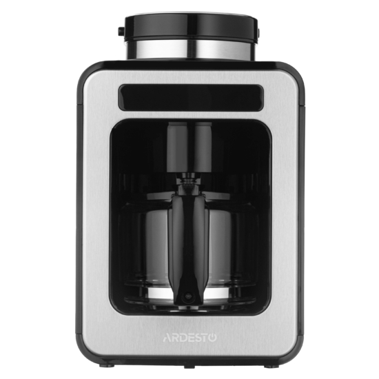 Кавоварка Ardesto Steel Collection крапельна 0.5л, зерно + мелена, дисплей, сріблясто-чорний
