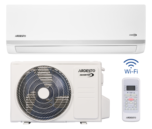 Air Conditioner Ardesto ACM-09ERP-R32-WF-AG-S 25m2 inverter 9000BTU 2.5kW A++/A+ -20°С Wi-Fi R32 white