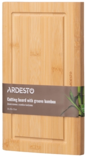 Дошка кухонна з жолобом Ardesto Midori, 25х16х1.5см, бамбук