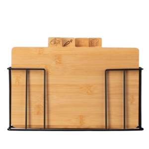 Ardesto Cutting board set with stand Midori, 4pcs, 30х5.6х20.3cm, bamboo, metal