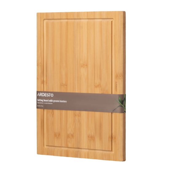 Ardesto Cutting board with groove Midori, 33х22х1.5cm, bamboo