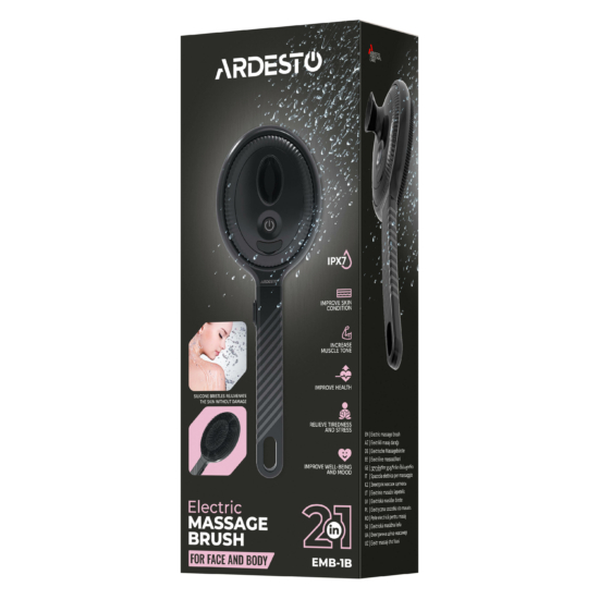 Электрическая щетка-массажер ARDESTO для лица  и тела, аккумулятор, USB Type-C, 4 режима, черный
