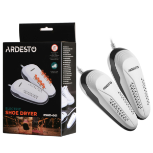 Сушарка для взуття електрична Ardesto, потужність 10Вт, функція озонування, білий+сірий