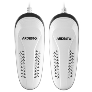 Сушарка для взуття електрична Ardesto, потужність 10Вт, функція озонування, білий+сірий