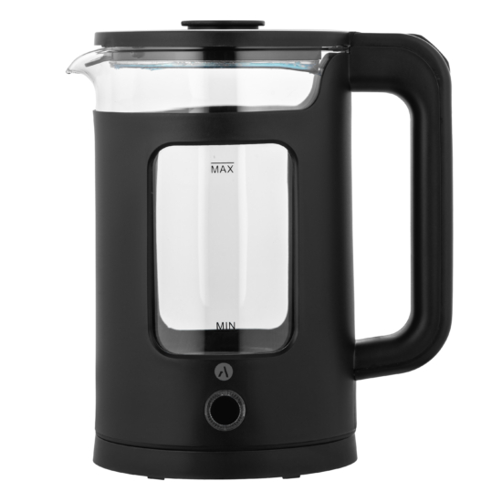 Ardesto Electric Kettle 1.5L, glass+plastic, black