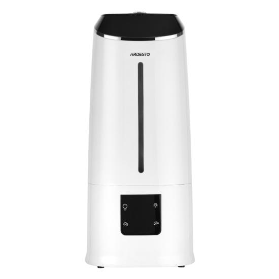 Air humidifier ARDESTO ultrasonic, 40m2, 6.5l, 390ml/h, electric. control, remote control, top. water bay, display, white