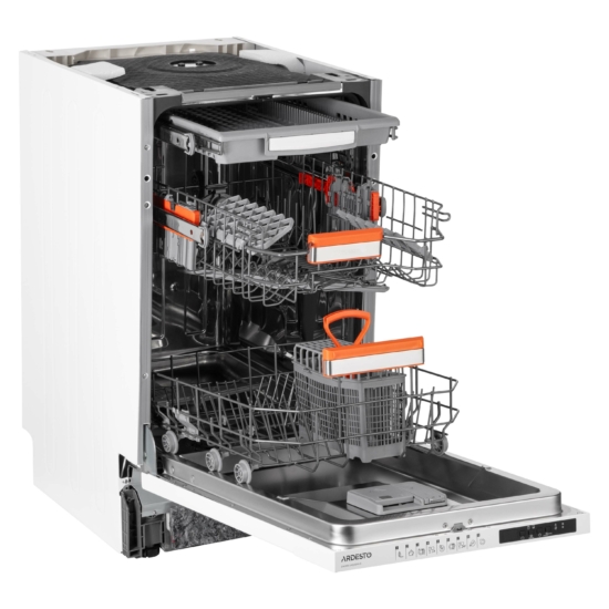 Посудомийна машина ARDESTO вбудовувана, 10компл., А++, 45см, дисплей, 3й кошик, гігієн.обробка, білий