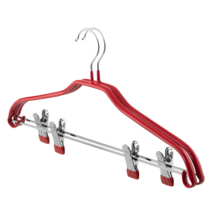 Ardesto Hanger with Clothespin Set 42cm, 2pcs, metal, PVC, red