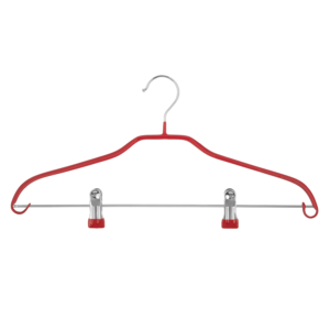 Ardesto Hanger with Clothespin Set 42cm, 2pcs, metal, PVC, red