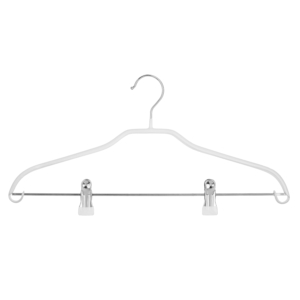 Ardesto Hanger with Clothespin Set 42cm, 2pcs, metal, PVC, white