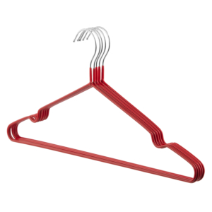 Ardesto Hanger Set 40.5cm, 5pcs, metal, PVC, red
