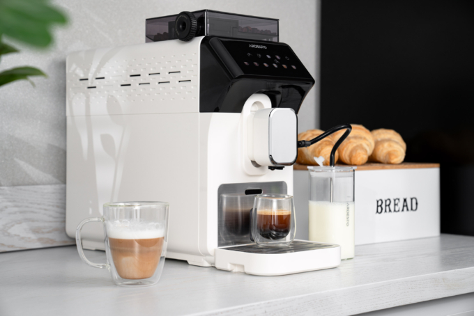 Кавомашина ARDESTO, 2л, зерно, автомат.капуч, дисплей, авторецептів -9, біло-чорний