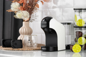 Кавоварка Ardesto капсульна, 0.9л,  капсули Nespresso, Nescafe Dolce Gusto, мелена кава, сенсорне керування, білий
