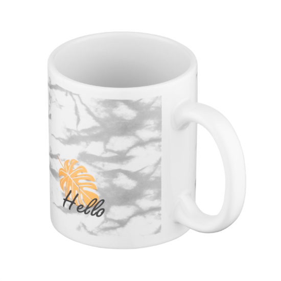 Чашка Ardesto Hello, 330мл, кераміка, біло-сірий