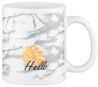 Чашка Ardesto Hello, 330мл, кераміка, біло-сірий