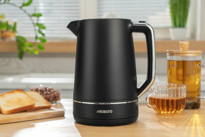Електрочайник Ardesto Timeless Elegance, 1.7л, Otter, пластик, чорний матовий