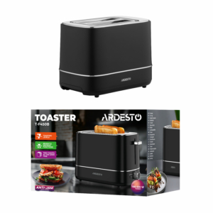 Ardesto toaster Timeless Elegance, 800W, plastic, 2 slots, black